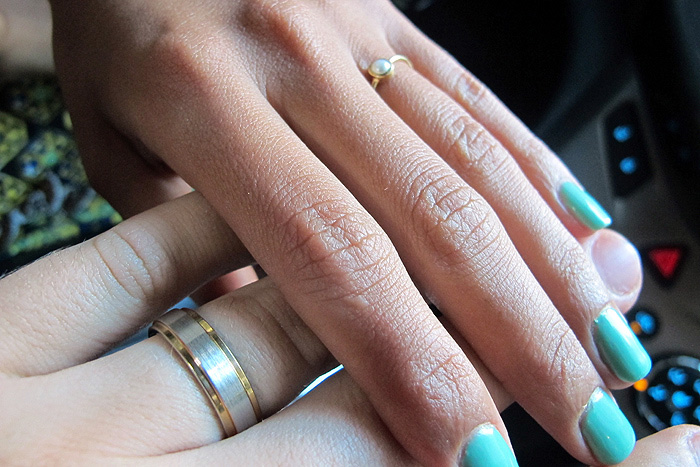 bride and groom's hands