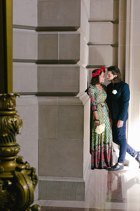 elopement portrait inside San Francisco City Hall