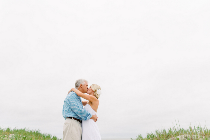 bride and groom kissing