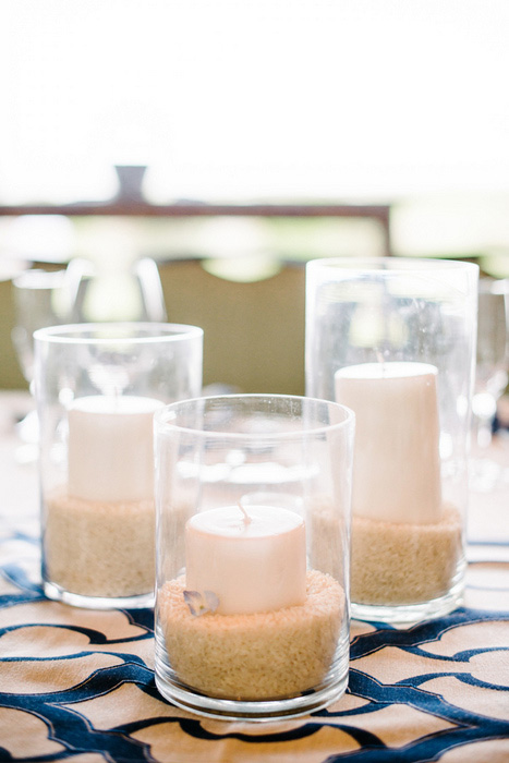 wedding candles in sand