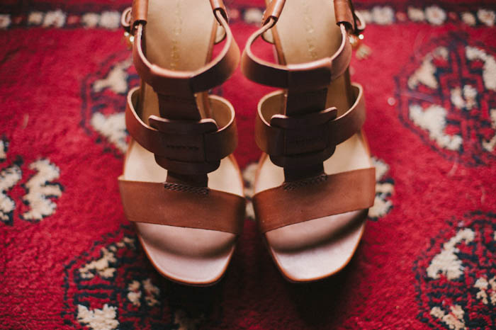 bride's leather wedding sandals