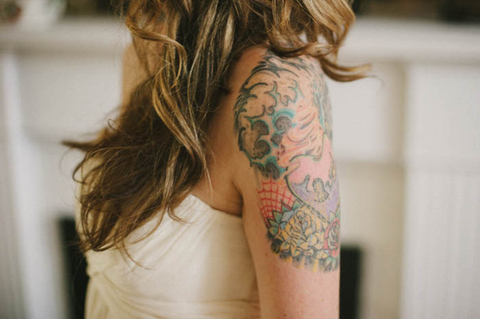 bride's arm tattoos 