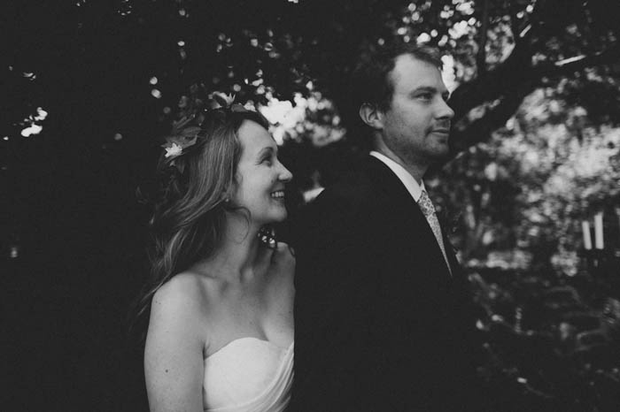 black and white wedding portrait