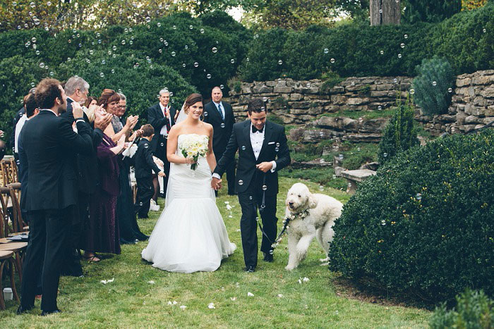 bride and groom recessional