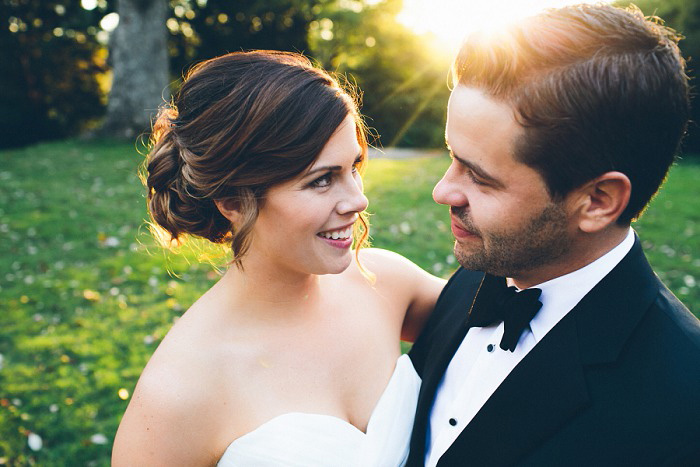 intimate bride and groom portrait