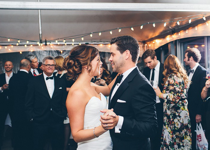 bride and groom first dance