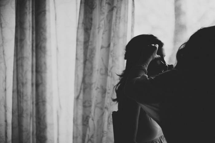 bride having her make-up done