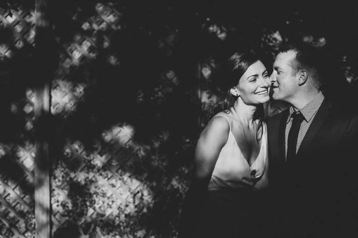 black and white wedding portrait