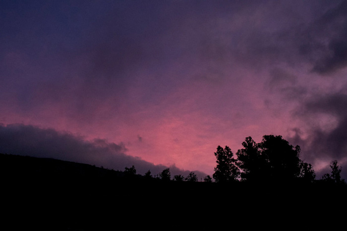 purple Hawaiian night sky