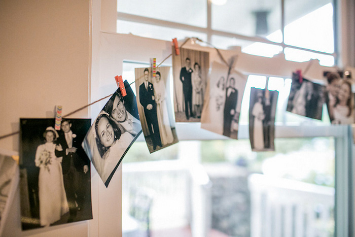 wedding photo garland