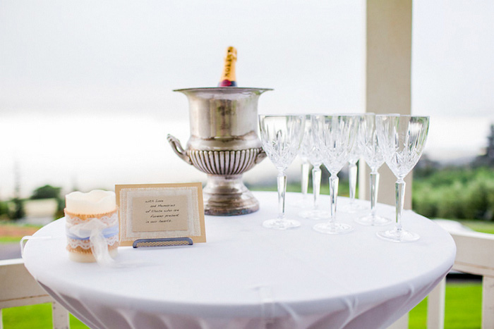 post ceremony champagne table