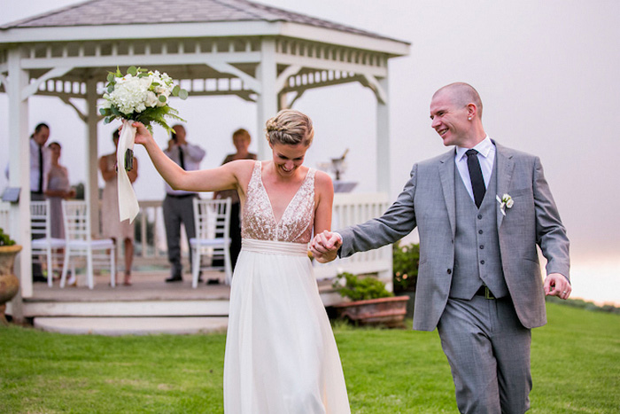 bride and groom exiting ceremony