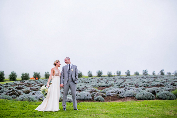 lavender farm wedding portrait