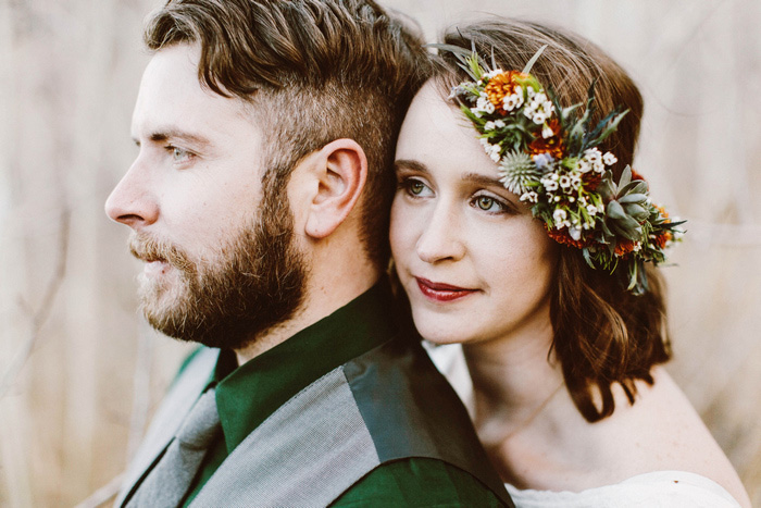 bride and groom portrait