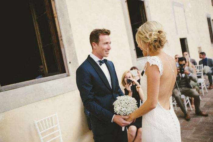 bride and groom at wedding reception