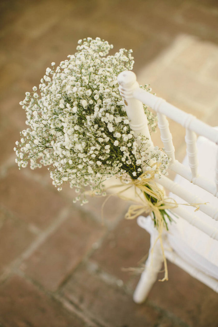 baby's breath on guest chairs