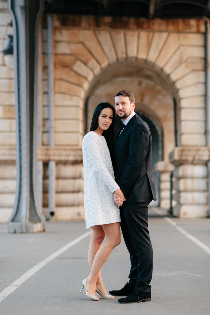 bride and groom portrait in paris