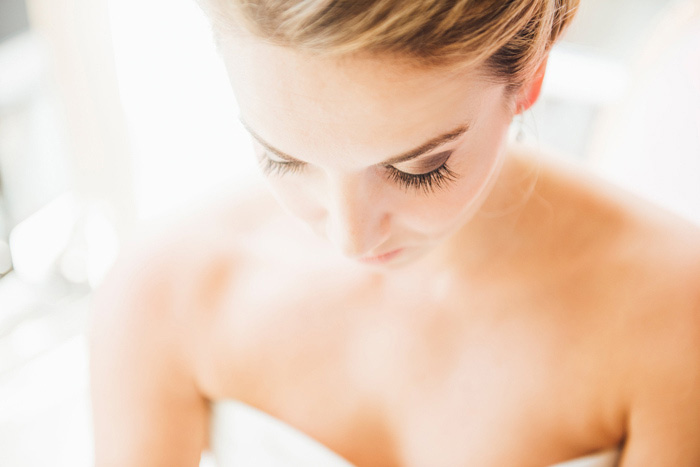 close-up of bride's eye make-up