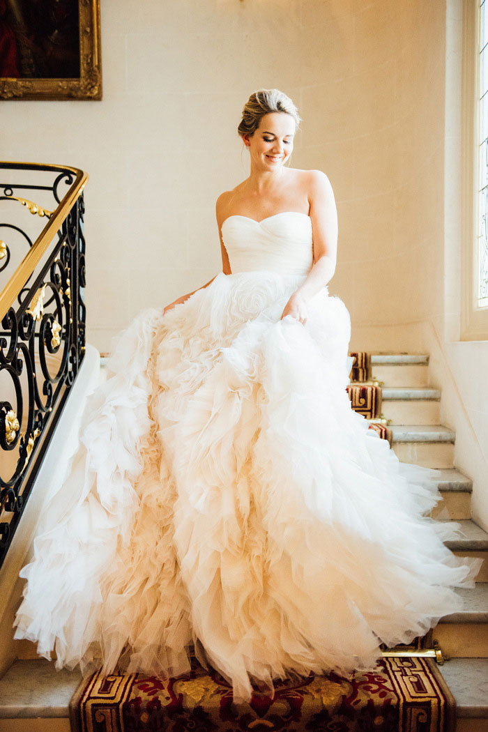 bride walking down stait