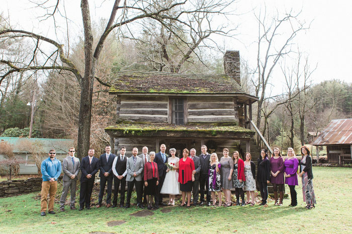 Outdoor family wedding portrait