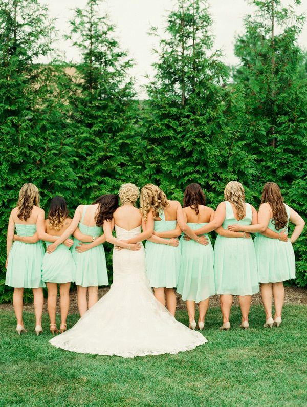 back wedding bridesmaids