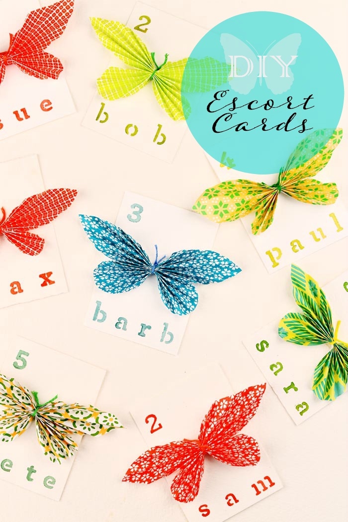 diy butterfly escort cards