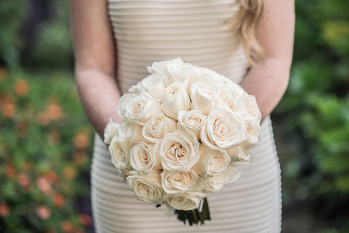 white rose wedding bouquet