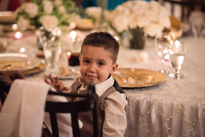 kid at wedding reception