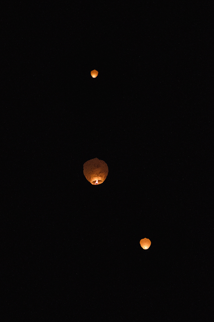 wish lanterns in the sky