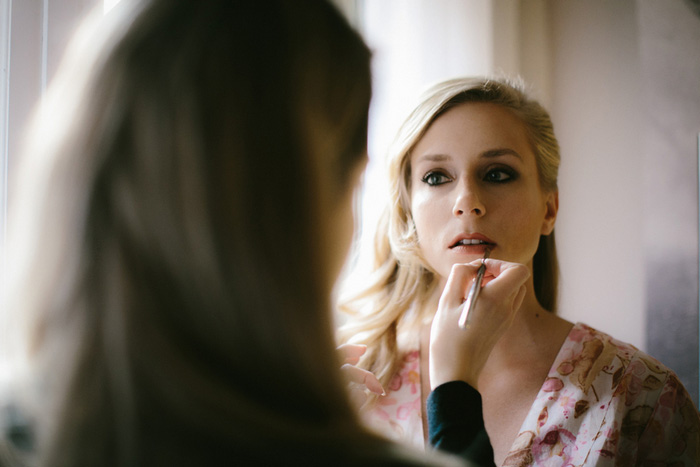 bride getting her make-up done