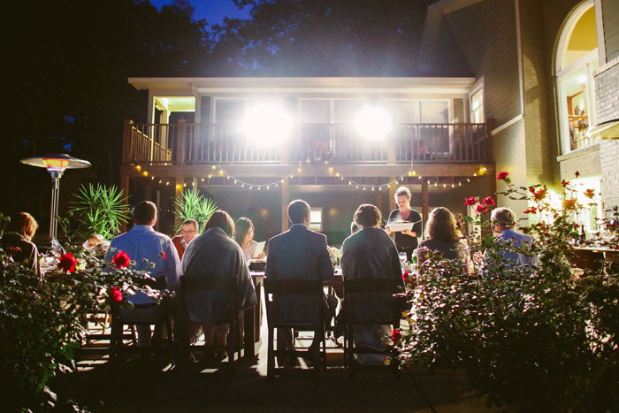 outdoor reception dinner