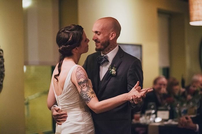 bride and groom first dance