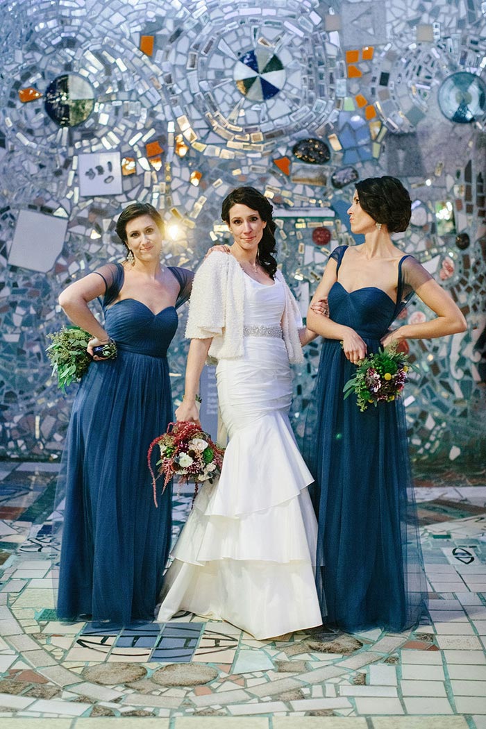 bride with bridesmaids