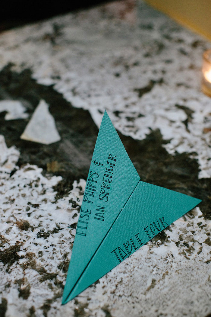 paper airplane place card