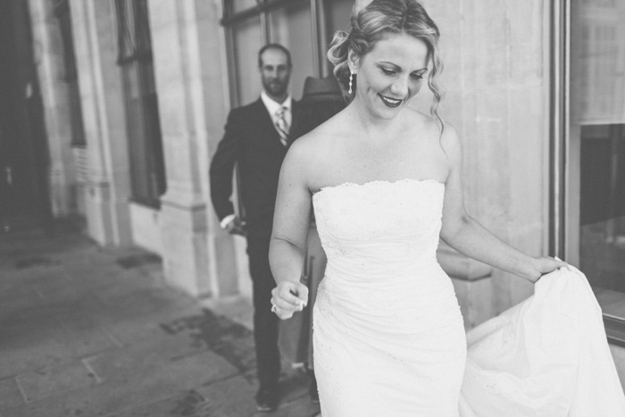 bride walking in Paris