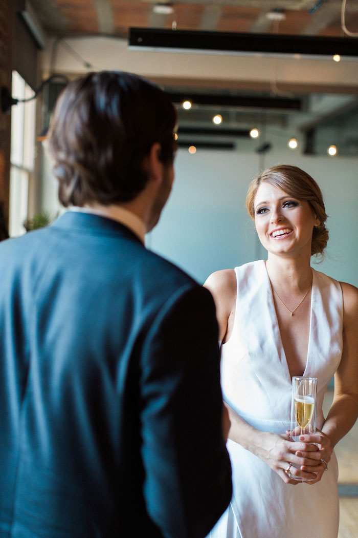 bride looking at groom