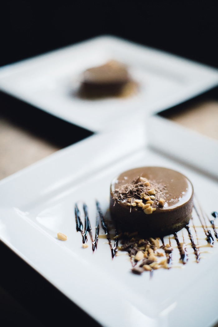 plated chocolate dessert