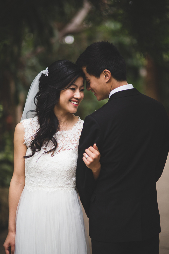 bride and groom head to head