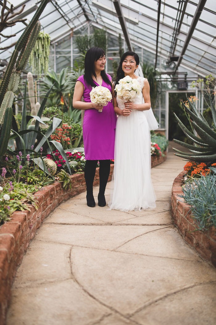 bride and maid of honor portrait