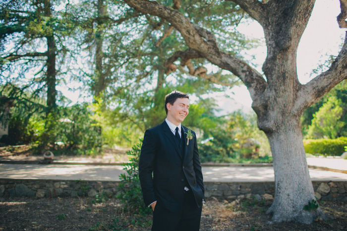 groom waiting to see his bride