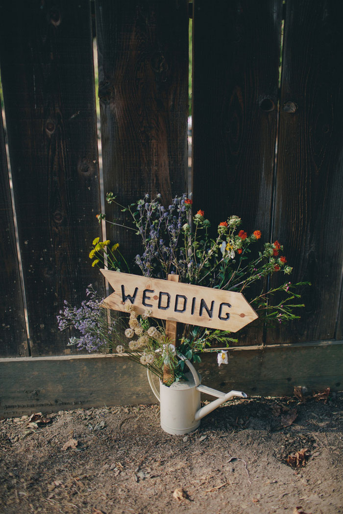 wooden wedding sign