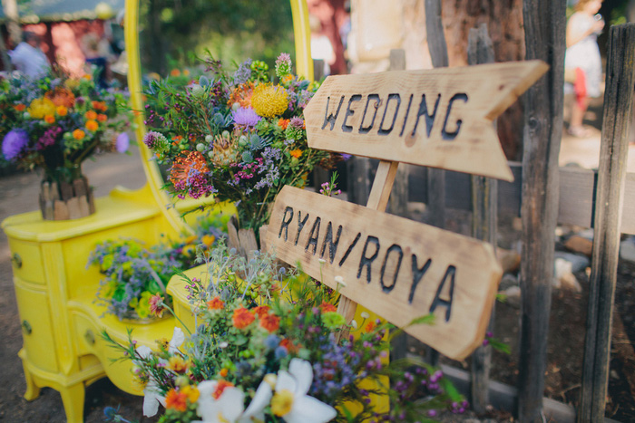 wooden wedding sign