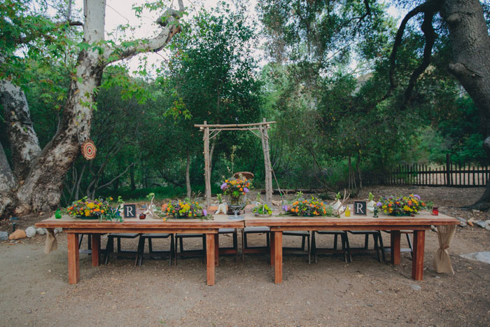 head table set up outside