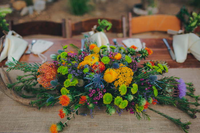 colorful wedding centerpiece