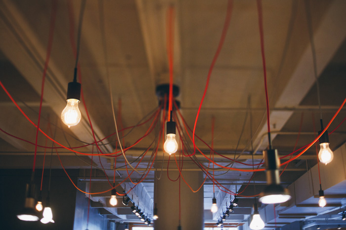 hanging lightbulb installation