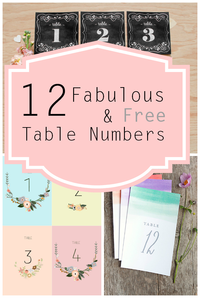 free table numbers