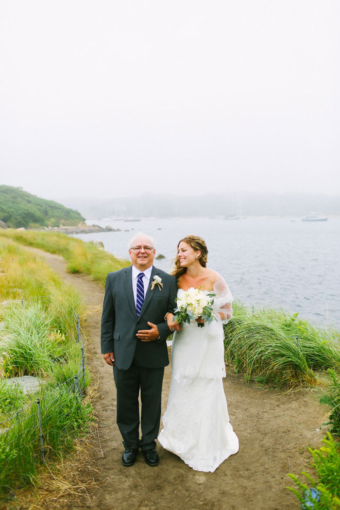 bride walking with her father