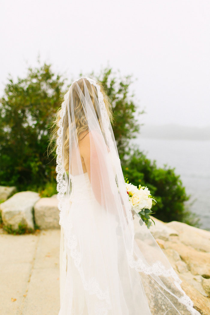 bride looking out to the sea