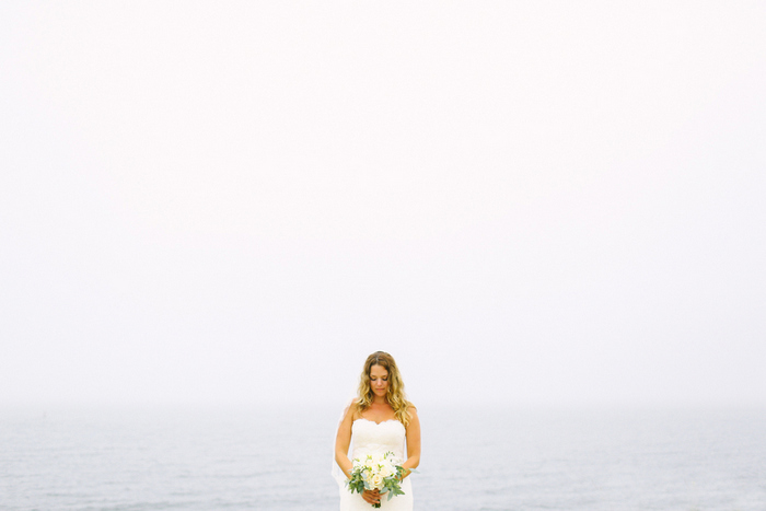 bride portrait in front of the sea