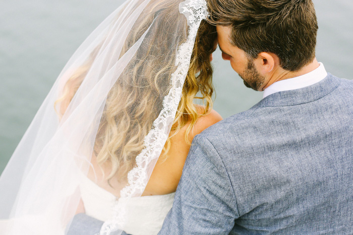 intimate wedding portrait by the sea